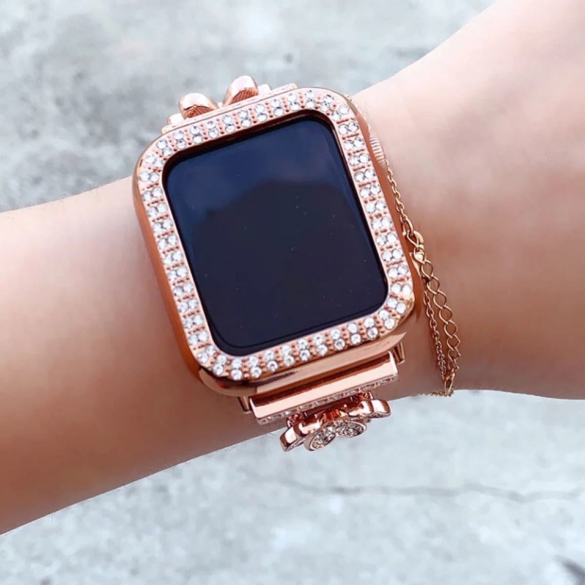 Apple Watch Series7 41ミリ　アップルウォッチ用カスタムベゼル　ダイヤカバーベルトセット　41mm