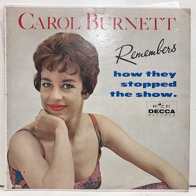 ●即決VOCAL LP Carol Burnett / Remembers How They Stopped The Show dl4049 jv3406 米オリジナル、Dg Stereo キャロル・バーネット _画像1