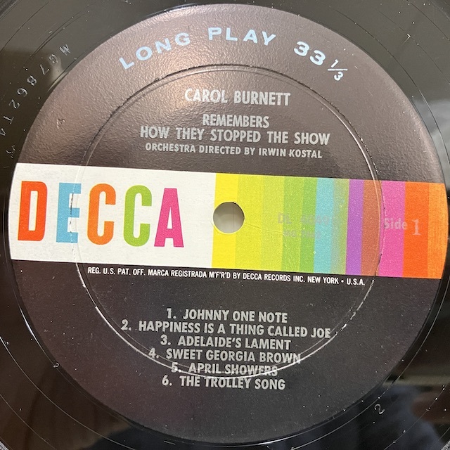 ●即決VOCAL LP Carol Burnett / Remembers How They Stopped The Show dl4049 jv3406 米オリジナル、Dg Stereo キャロル・バーネット _画像3