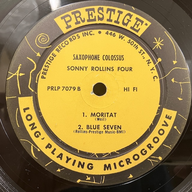 ○即決LP Sonny Rollins / Saxophone Colossus j34802 米盤、Nyc ○即決LP Sonny Rollins / Saxophone Colossus j34802 米盤、Nyc