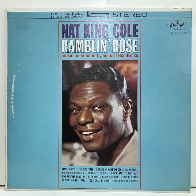 ●即決VOCAL LP Nat King Cole / Ramblin' Rose jv3420 米盤、艶無黒虹トップロゴ Stereo ナット・キング・コール_画像1