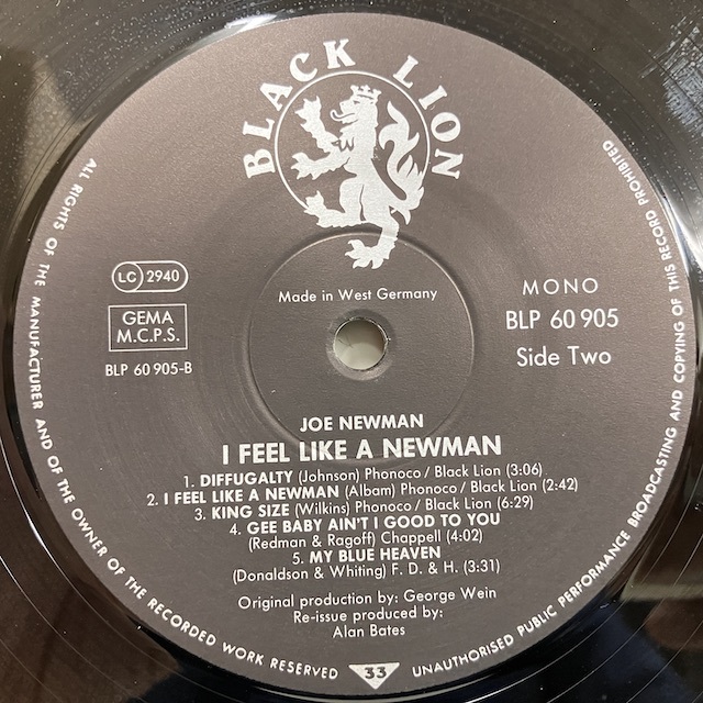 ●即決LP Joe Newman / I Feel Like a Newman j35080 独88年盤 米Storyville 56年 STLP 905の別カバー高音質再発_画像2