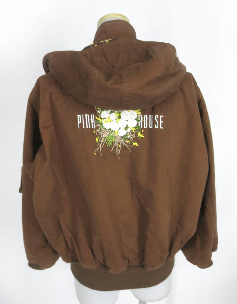 PINK HOUSE rose bouquet embroidery MA-1 jacket / jumper blouson Pink House [B50266]
