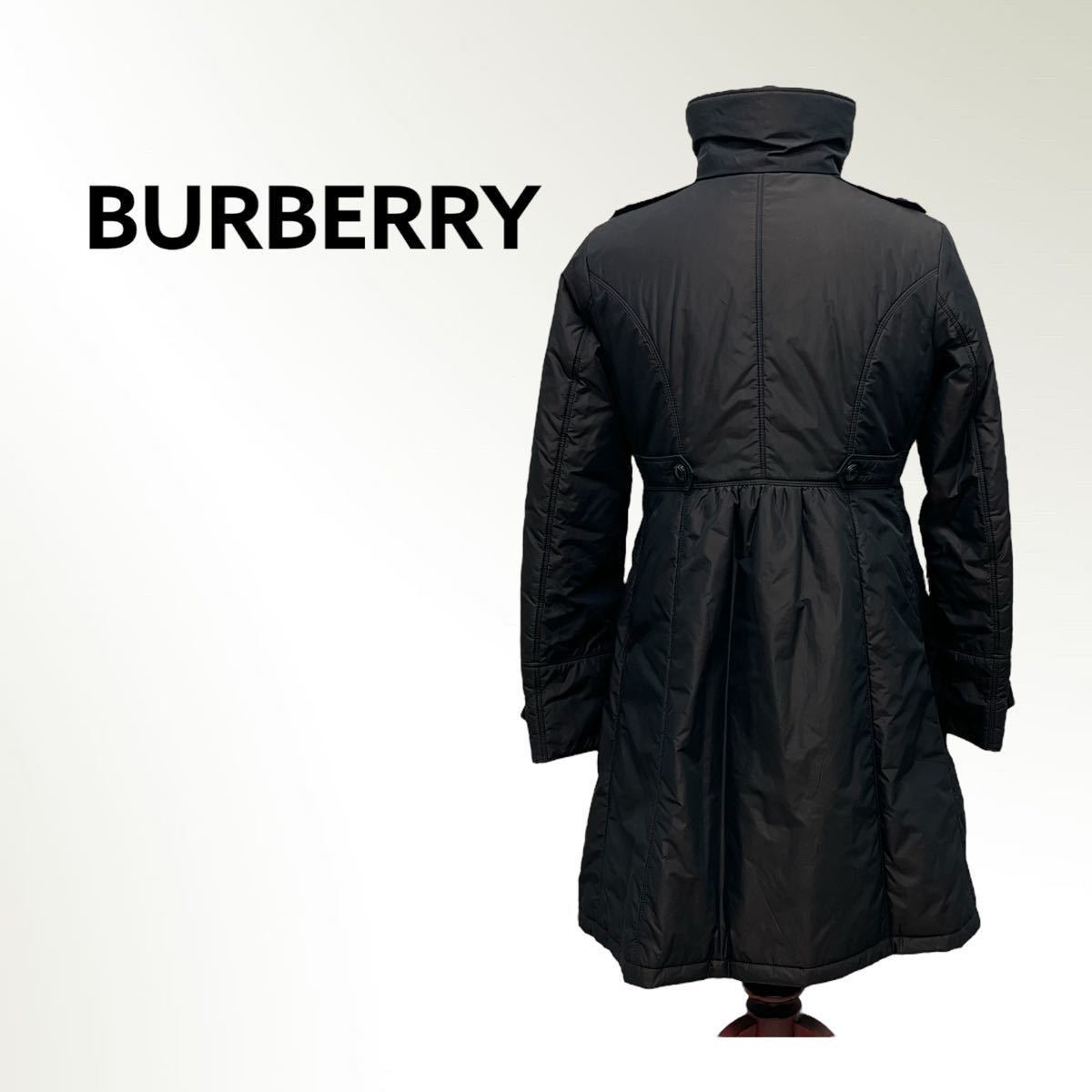 BURBERRY LONDON バーバリー ロンドン 裏地チェック柄 ポリエステル 中綿入り ロングコート レディース B1C47-466-56