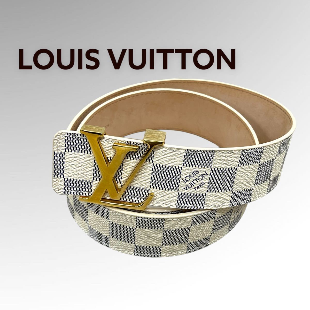 高級 LOUIS VUITTON ルイヴィトン サンチュール LV イニシャル ダミエ