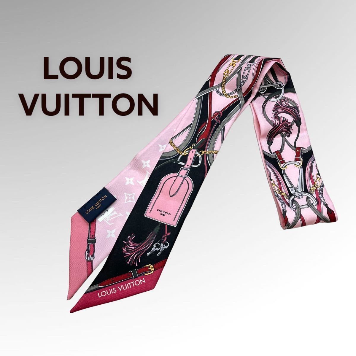 美品 LOUIS VUITTON ルイヴィトン 2020年モデル バンドーBB・オール ザ ストラップス モノグラム シルク スカーフ M76689