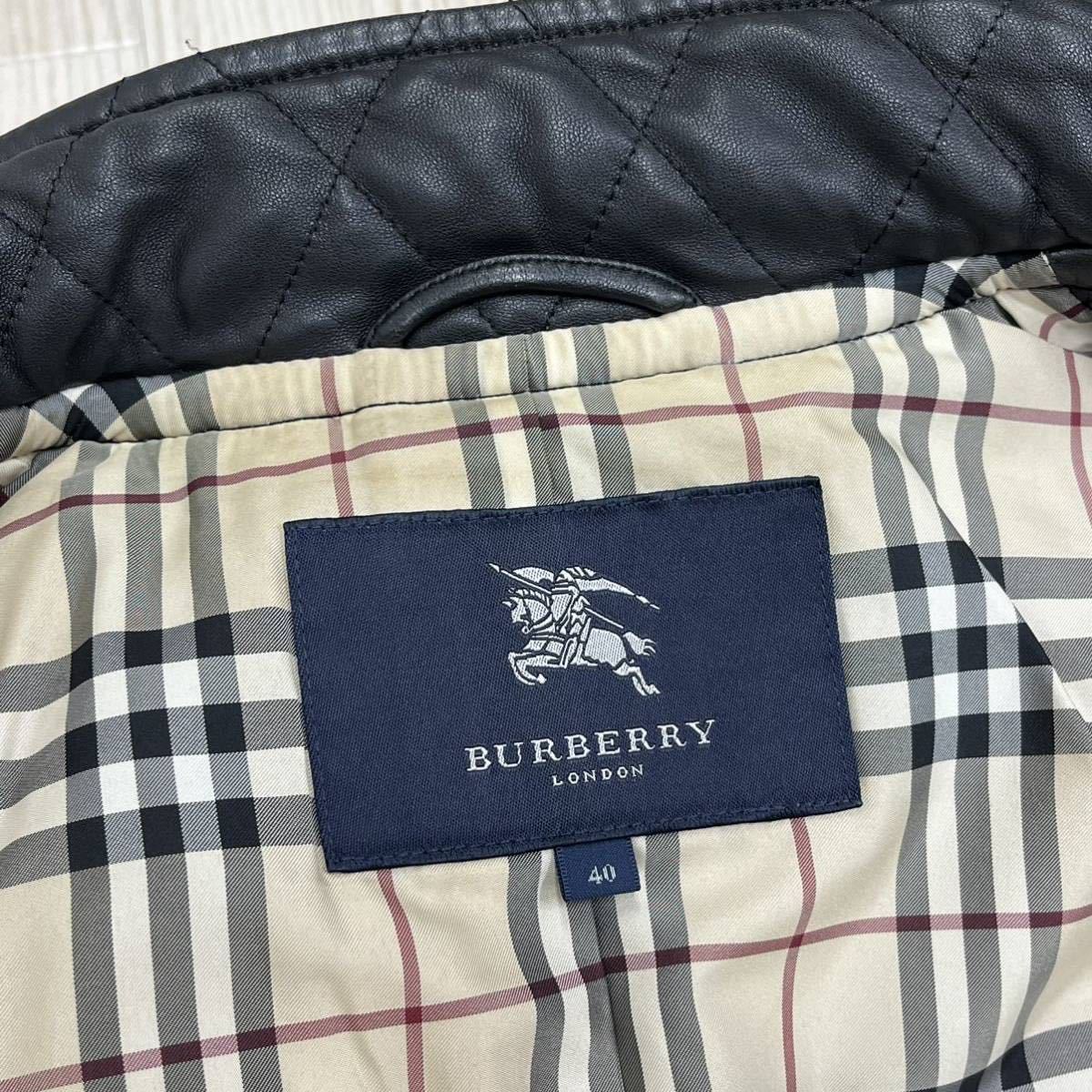 BURBERRY LONDON バーバリー 裏地チェック柄 羊革 ラムレザー フォックスファー フード付き キルティング 中綿ダッフルコート FR070-781-09