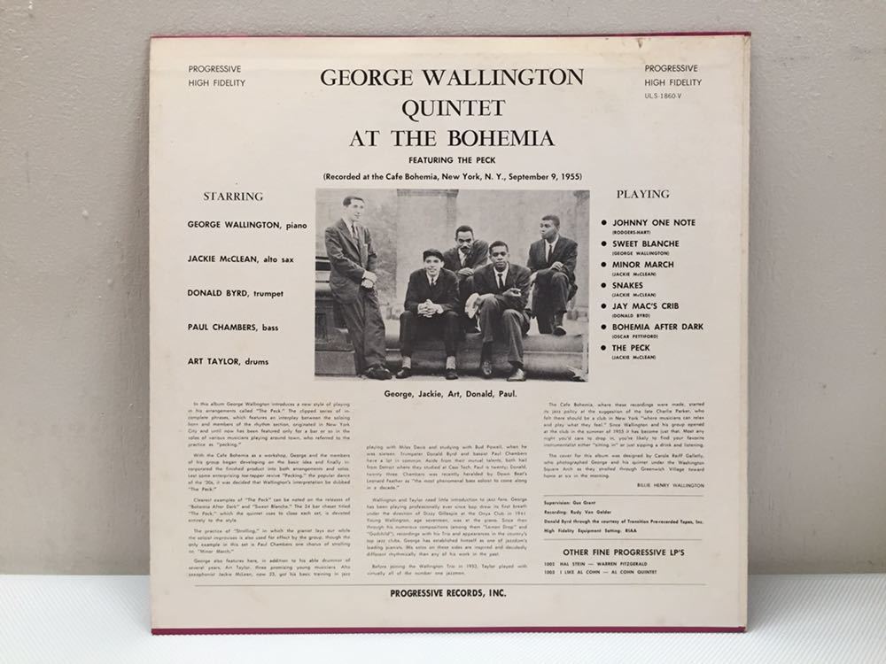 TA07211/George Washington Quintet at the Bohemia/ジョージワシントン/jazz/ジャズ/LPレコード_画像2