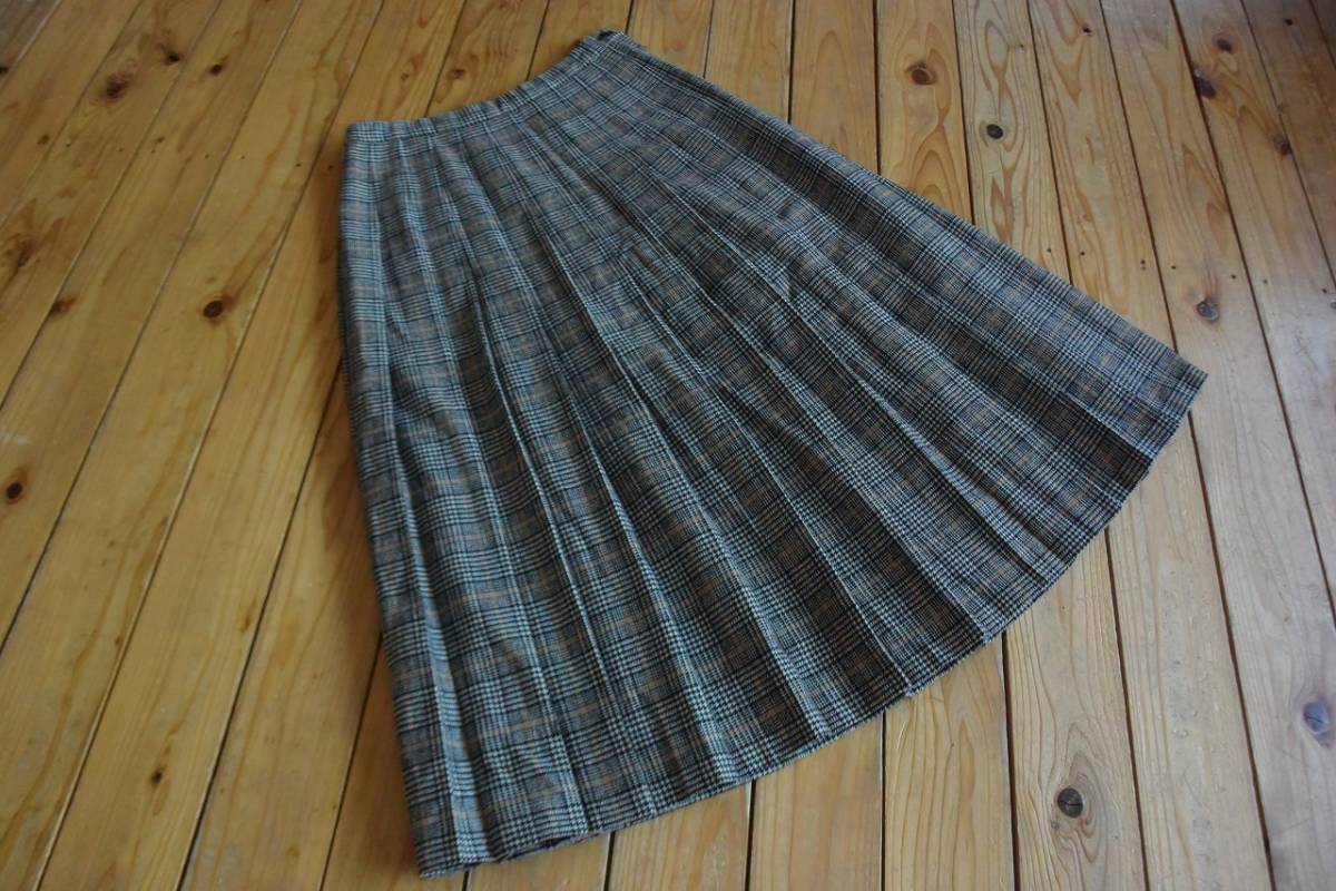 USA б/у одежда авторучка доллар тонн Pendleton плиссировать длинная юбка женский 12 размер tartan проверка Made in USA retro Vintage P0699