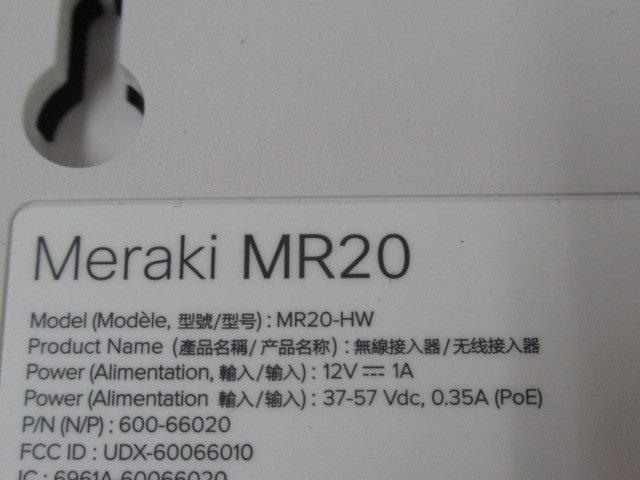▲Ω ZZF 10473♪ 保証有 CISCO【MR20】シスコ Meraki MRシリーズ 無線LANアクセスポイント キレイ・祝10000!取引突破!!_画像6