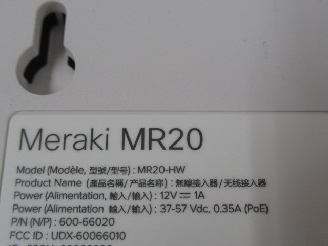 ▲Ω ZZF 10475♪ 保証有 CISCO【MR20】シスコ Meraki MRシリーズ 無線LANアクセスポイント キレイ・祝10000!取引突破!!_画像5