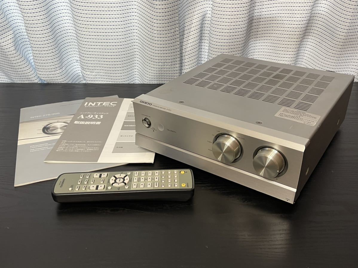 オンキヨー A-933 ジャンク品 美品取説リモコン有り ONKYO オンキヨー A-933 ジャンク品 美品取説リモコン有り ONKYO