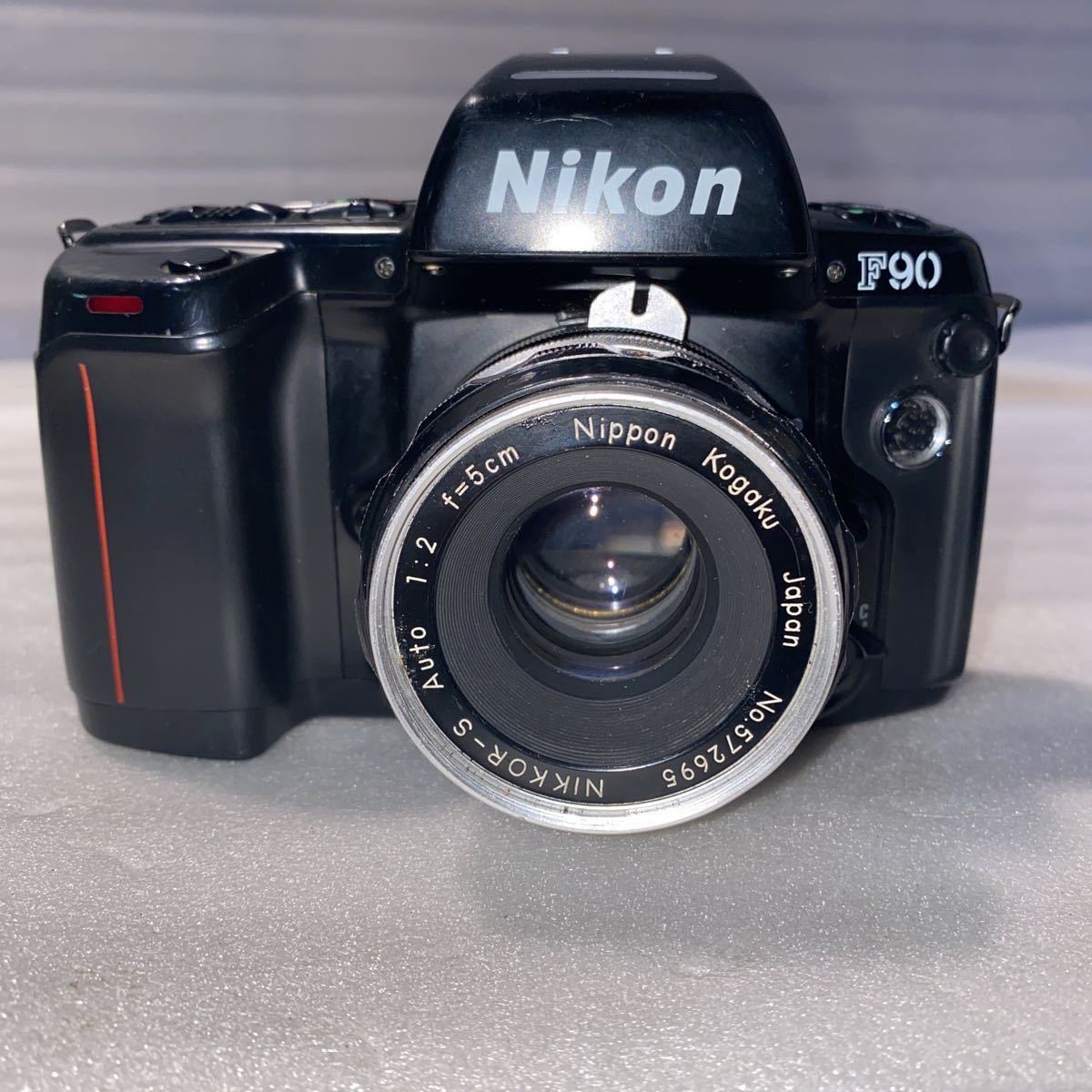 O43】NIKON F90 カメラレンズ NIKON NIKKOR-S Auto 1:2 f=5cm 【通電と