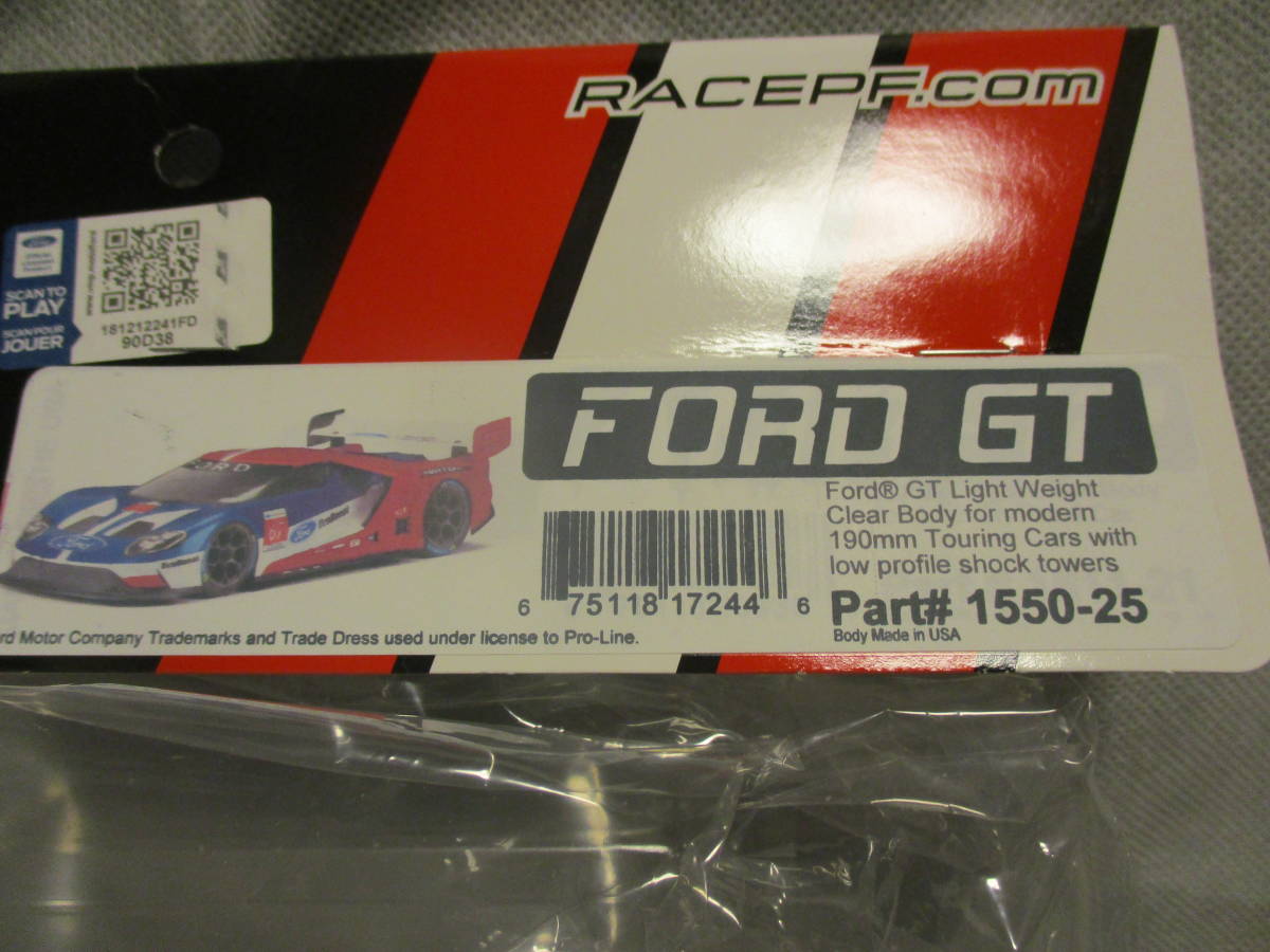 未使用未開封品品 プロトフォーム 1550-25 Ford GT Light Weight 1/10RC ボディ(190mm)