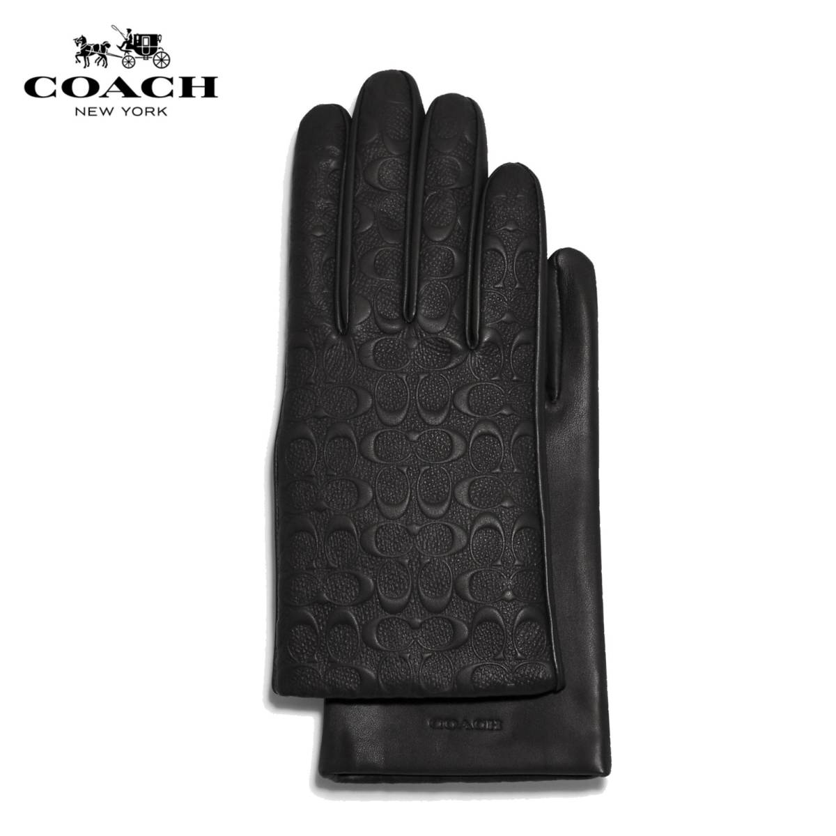 * new goods / regular goods *[COACH*C5260-7.5] Coach lady's glove gloves original leather black black touch panel correspondence! regular price 39,600 jpy prompt decision!!