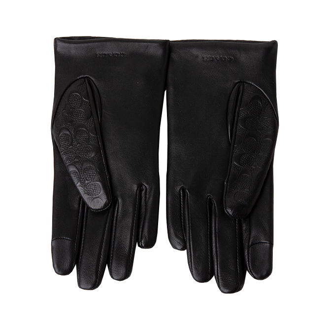 * new goods / regular goods *[COACH*C5260-7.5] Coach lady's glove gloves original leather black black touch panel correspondence! regular price 39,600 jpy prompt decision!!