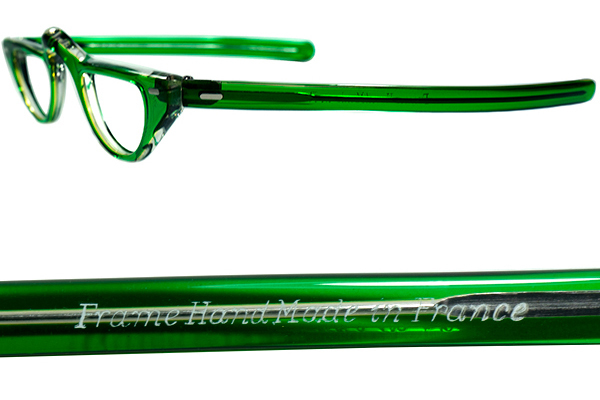 ANTIQUEシルエットx SUPER RAREカラー1960sフランス製デッド FRAME FRANCE by Selecta 1/2 eye ハーフアイ GREEN SMOKE 老眼鏡 size38/26_画像3