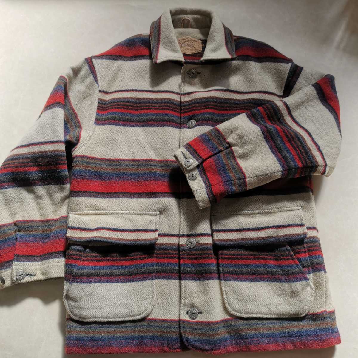 希少90s 美品 アメリカ製 ウールリッチ Woolrich ネイティブボーダー-