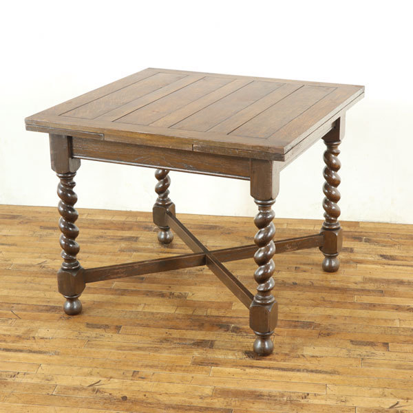 ツイストレッグ　伸長式ダイニングテーブル　4本脚　ドローリーフテーブル　イギリスアンティーク家具　アンティークフレックス　58128