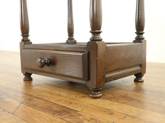 ナイトテーブル 上下に引き出しが付いた珍しいタイプ サイドテーブル 落ち着いた色 オランダ家具 アンティークフレックス 64479 - 5
