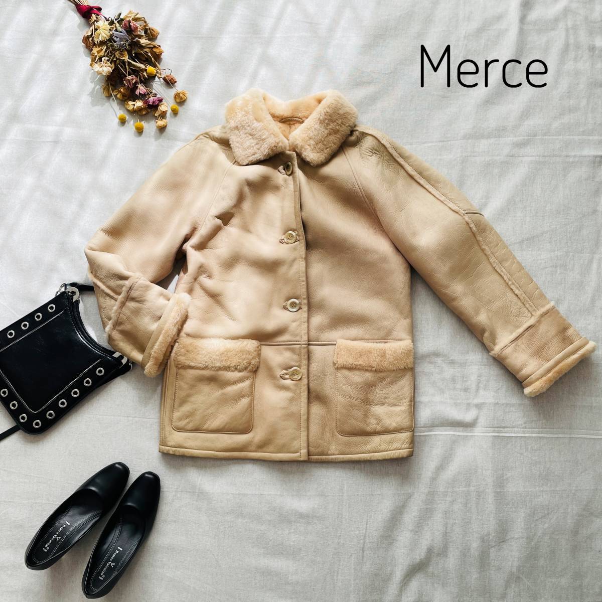 【正規販売店】 高級★毛皮 定価10万 Merce ムートンコート 毛皮 ラムレザージャケット EU40 Lサイズ 色移りあり メイドインスペイン ムートン、ラム 【正規販売店】 高級★毛皮 定価10万 Merce ムートンコート 毛皮 ラムレザージャケット EU40 Lサイズ 色移りあり メイドインスペイン ムートン、ラム