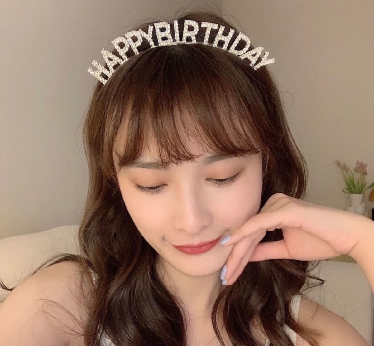 お誕生日 カチューシャ HAPPY BIRTHDAY 銀 バースデー ティアラ 通販 誕生日 カチューシャ ティアラ フリーサイズ happy birthday