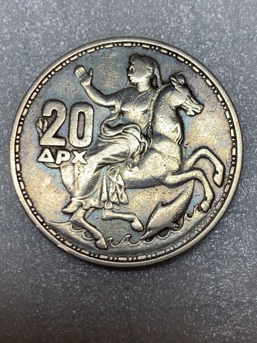 ギリシャ 20ドラグマ(月の女神セレネ) 銀貨 1960年｜PayPayフリマ