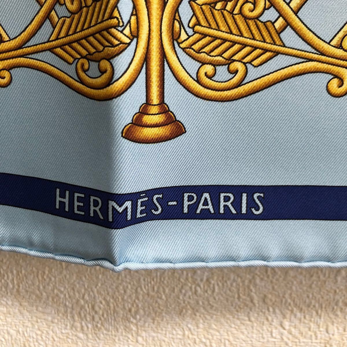 HERMES スカーフ エルメス 大判スカーフ 水色