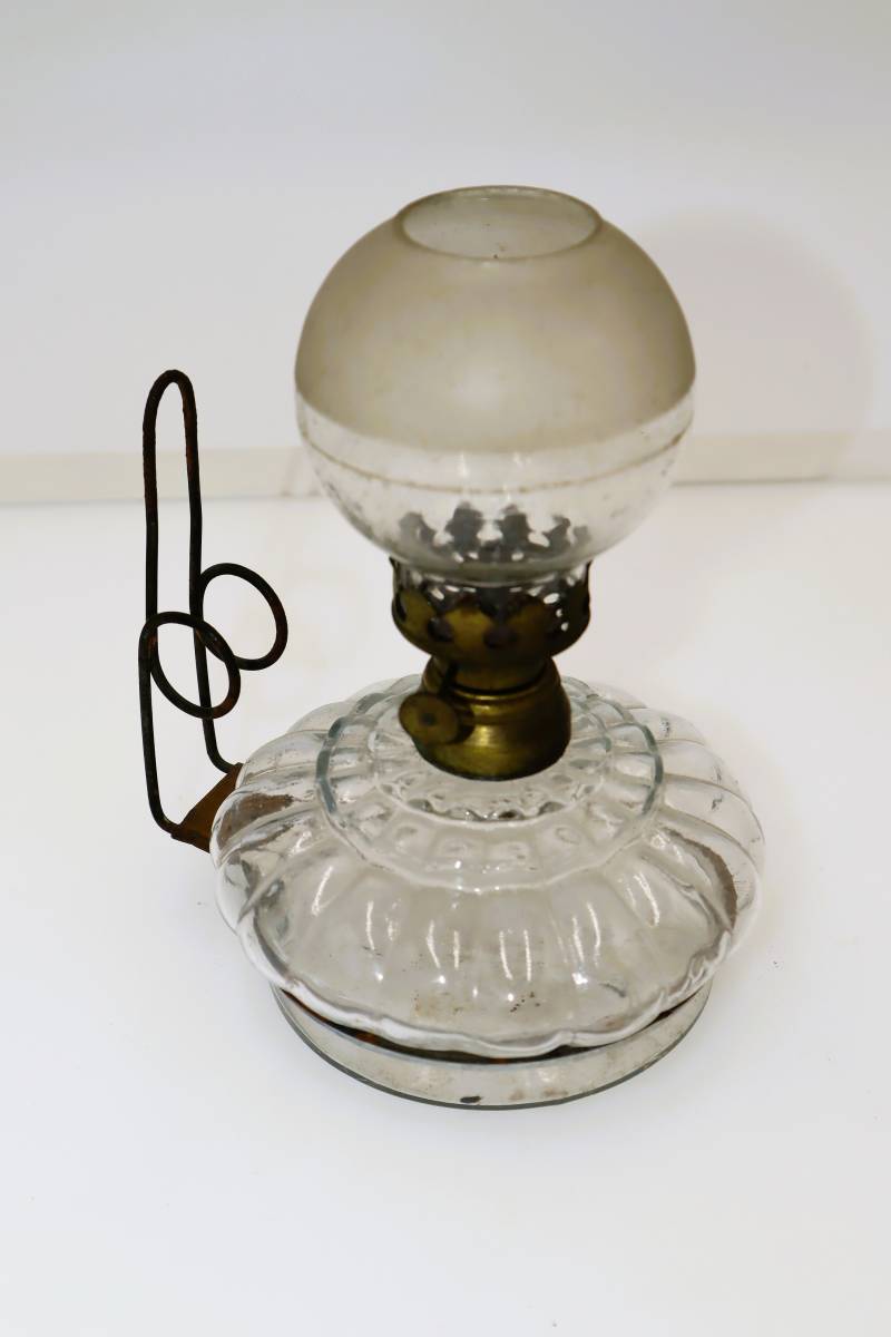 ガラス 火屋 オイルランタン オイルランプ 油壷 壺 ほや 蔵出し 時代物