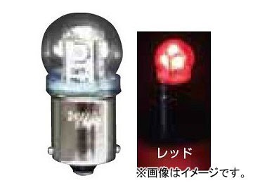 ジェットイノウエ LED5 G-18電球タイプソケット式バルブ レッド 高さ38mm×19mmφ 528706_画像1