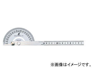 シンワ測定 プロトラクター No.101 シルバー φ120 竿目盛15cm溝付固定ネジ 62868 JAN：4960910628687_画像1