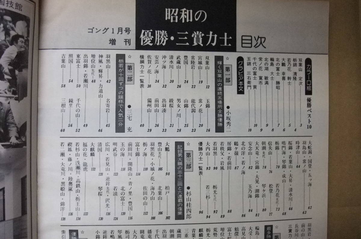 Bｂ1972-a　本　ゴング 1986年1月号増刊 大相撲写真画報 昭和の優勝三賞力士　日本スポーツ出版社_画像6