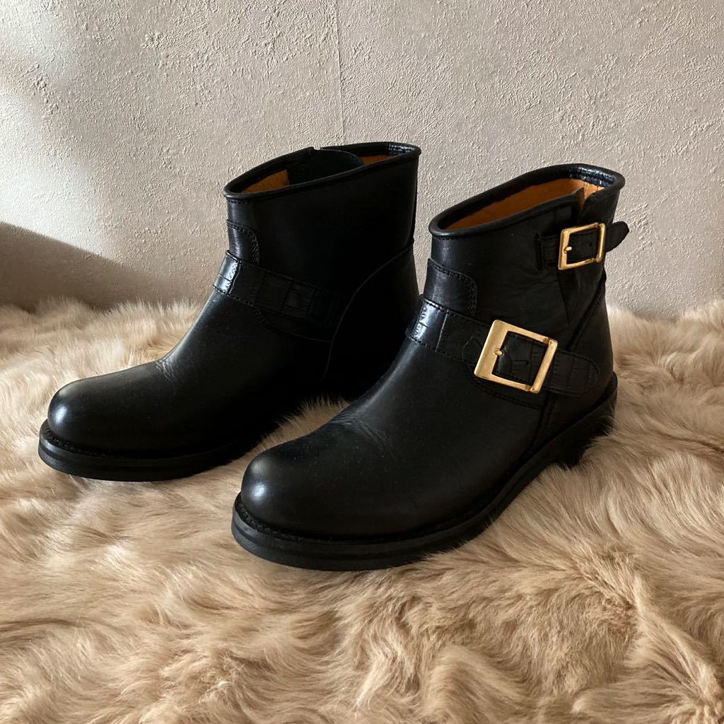 訳あり】 新品/ジョニーブルズ*本革エンジニア ショートブーツ2.5万