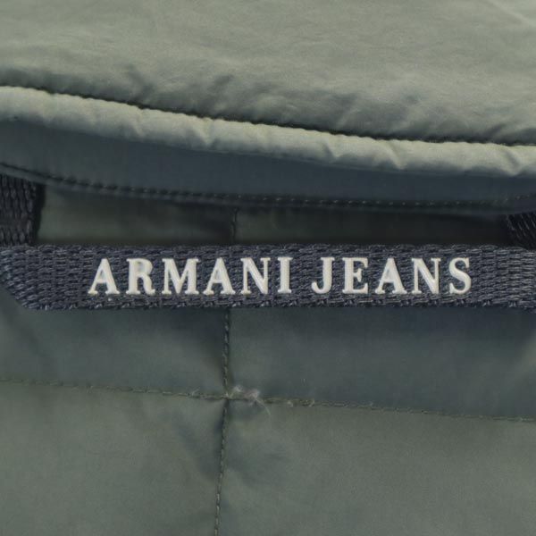 アルマーニジーンズ リバーシブル ロゴ 中綿ジャケット USA 6 カーキグリーン ARMANI JEANS レディース 221128_画像8