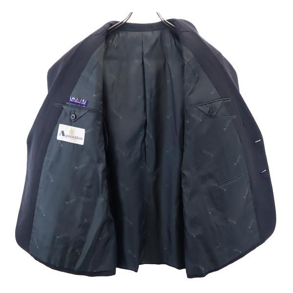 アクアスキュータム 日本製 ウール100％ テーラードジャケット 黒 Aquascutum メンズ 221128_画像7