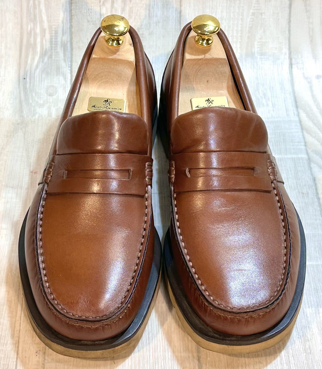 Salvatore Ferragamo フェラガモ 25cm 7 EE コインローファー 革靴 本革 カジュアル ビジネスシューズ ドレスシューズ ITALY製 茶 メンズ