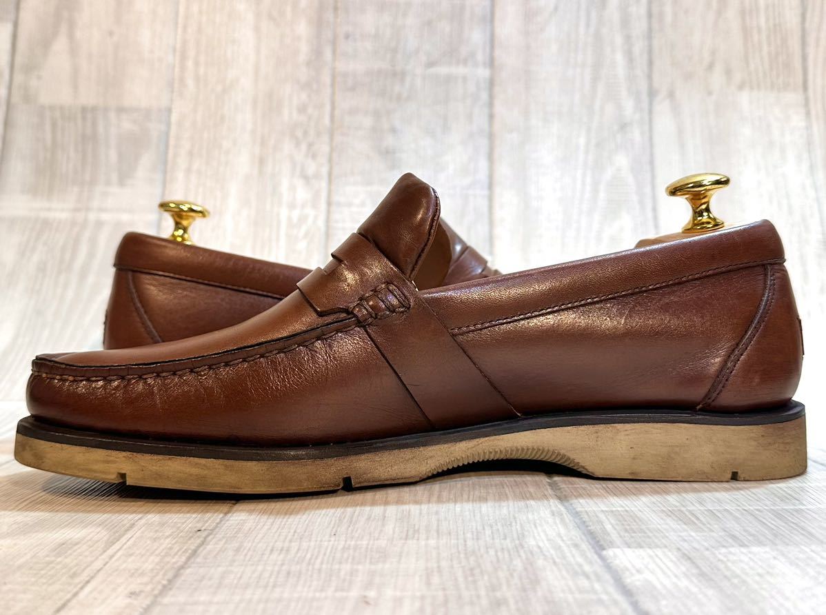 Salvatore Ferragamo フェラガモ 25cm 7 EE コインローファー 革靴 本革 カジュアル ビジネスシューズ ドレスシューズ ITALY製 茶 メンズ