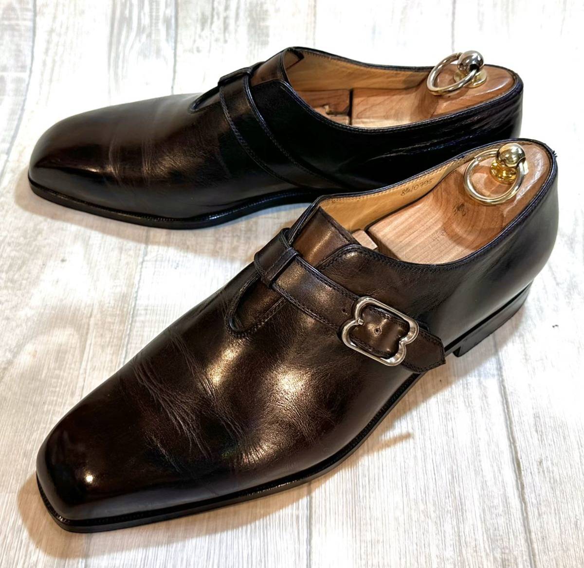 Berluti Berluti *27cm 8.5*monk ремешок простой tu кожа обувь натуральная кожа бизнес обувь платье обувь кожа Italy производства подпалина чай мужской 