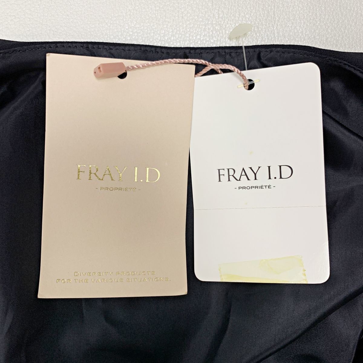 新品未使用 FRAY I.D フレイ アイディー 背中リボン 膝丈ワンピース 半袖 裏地あり レディース 黒 ブラック サイズ0*KB90_画像7