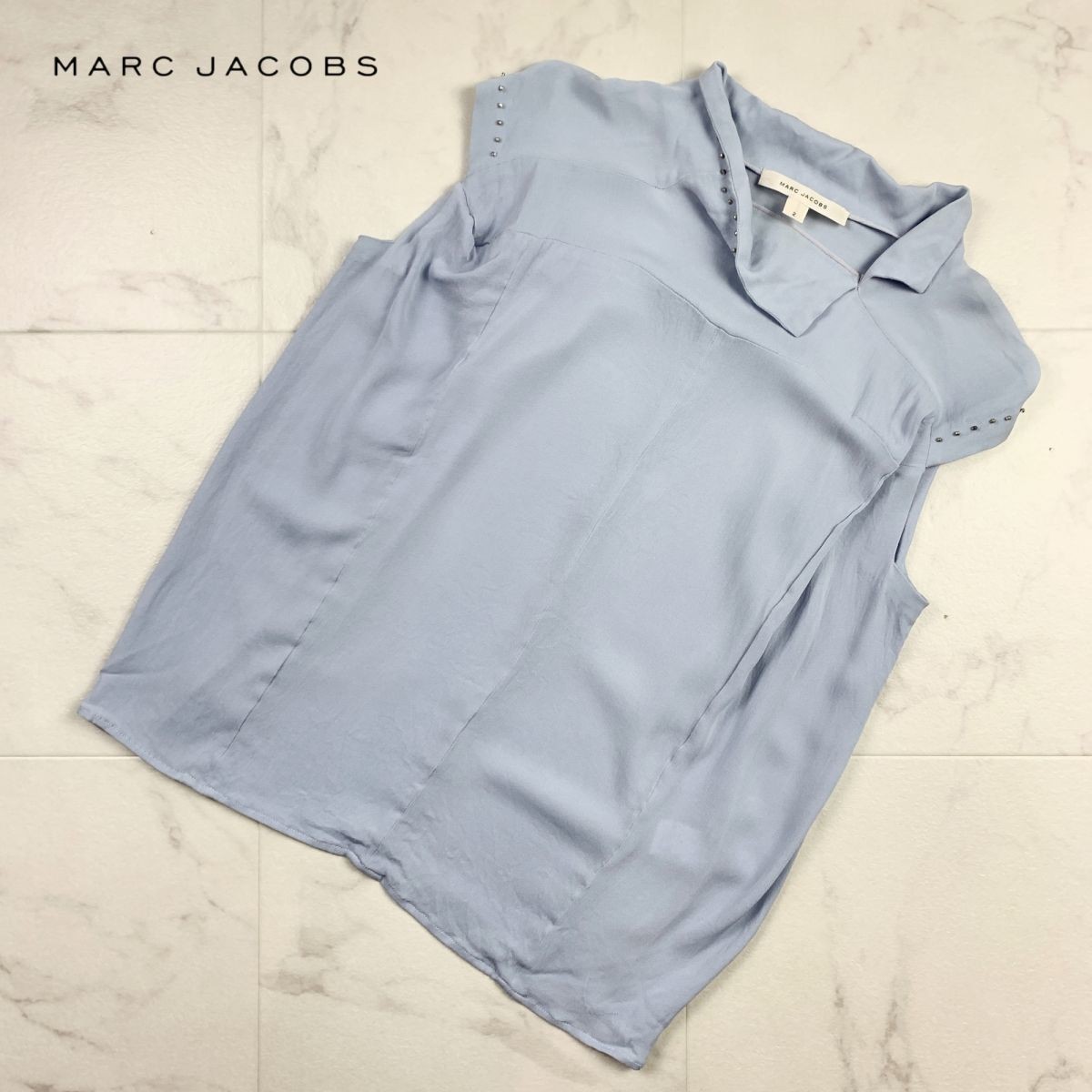 Marc Jacobs Mark Jacobs Blouse Blouse High Neck Bijou Светло светло -голубой синий размер 2*HB1662