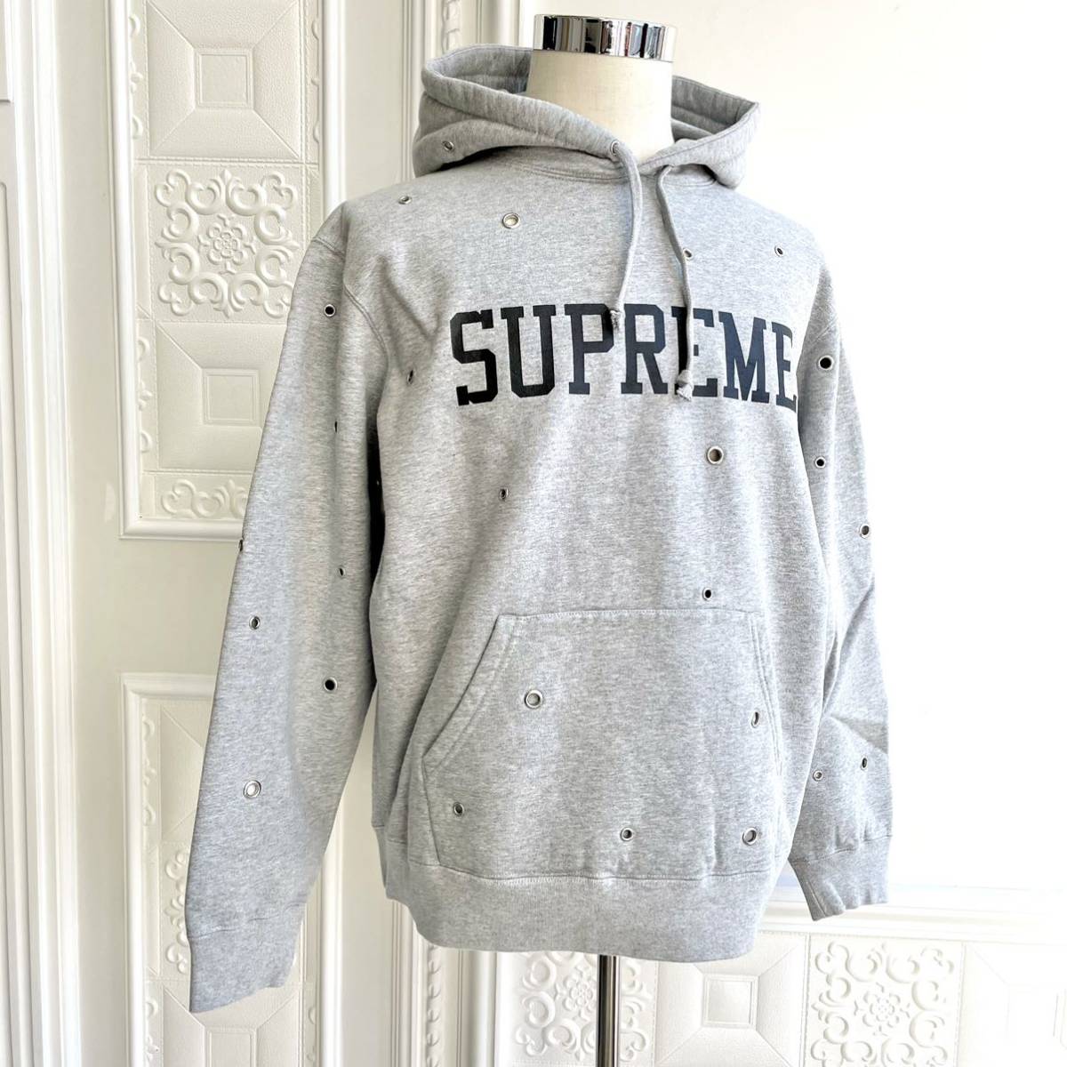 supreme Eyelet Hooded Sweatshirt M グレー | www.jarussi.com.br