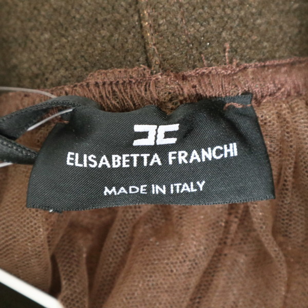 75%OFF 新品 エリザベッタフランキ ELISABETTA FRANCHI スカート 40 ESK463 Mサイズ ブラウン レディース チュールスカート_画像9