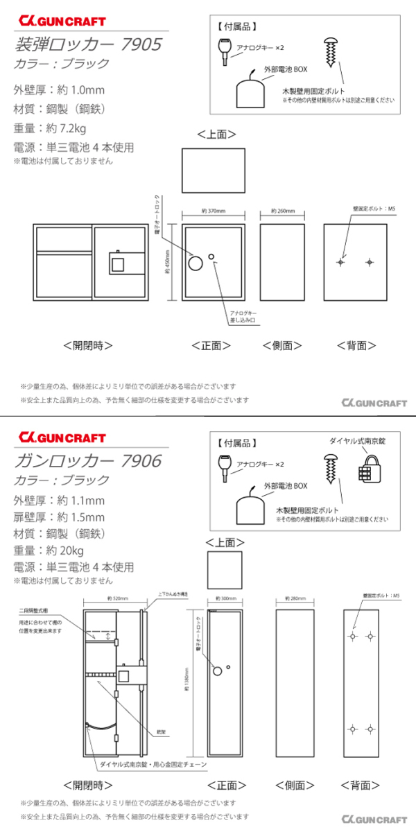 Phoenix-style-2008CKガンクラフト 4丁用 ガンロッカー 装弾ロッカー