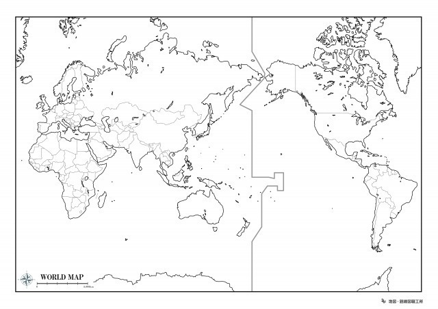 【3枚入り】白地図 世界地図 3点セット B2サイズ [schizu-b2]_画像2