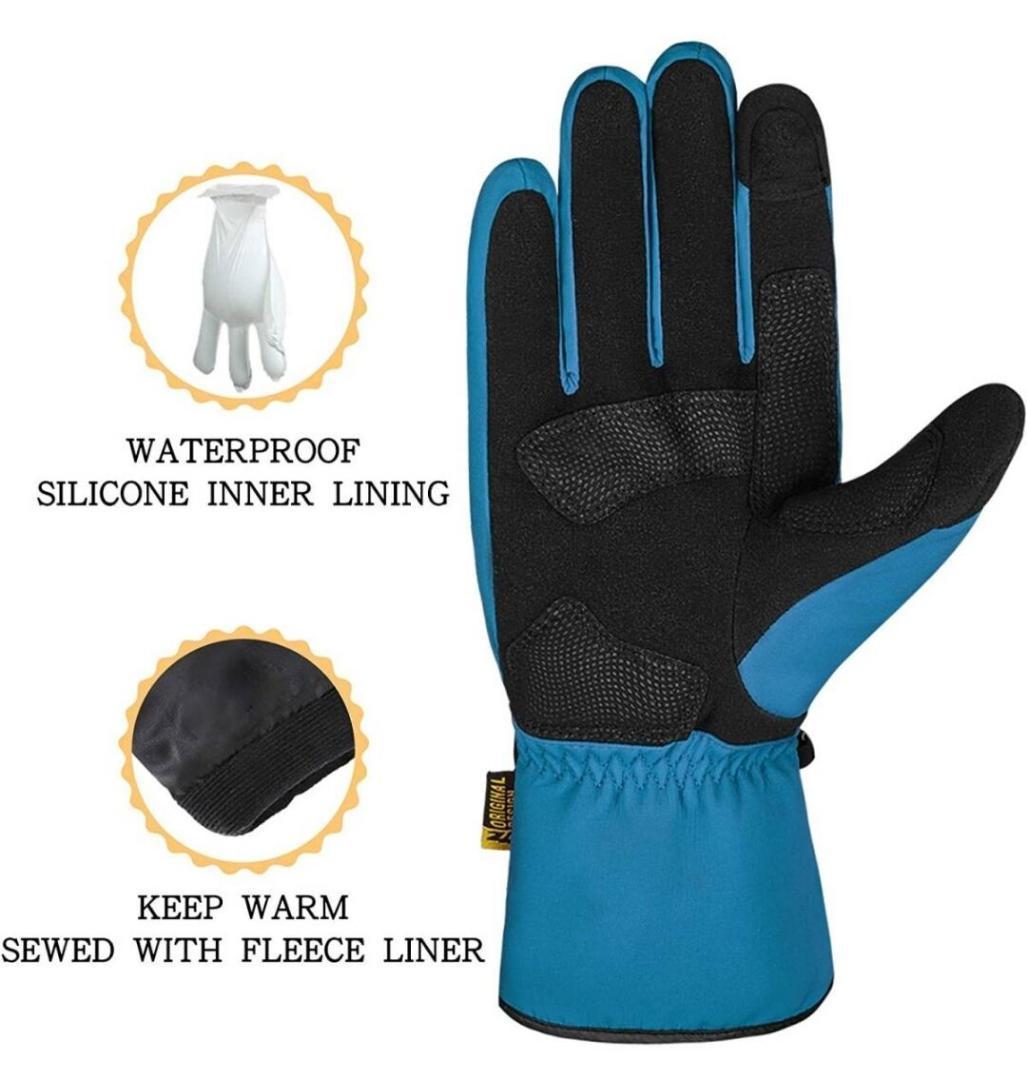 L size protection against cold bike glove waterproof spring MAD-68 blue L blue gloves knuckle guard winter winter . manner smartphone reverse side nappy autumn winter man and woman use 