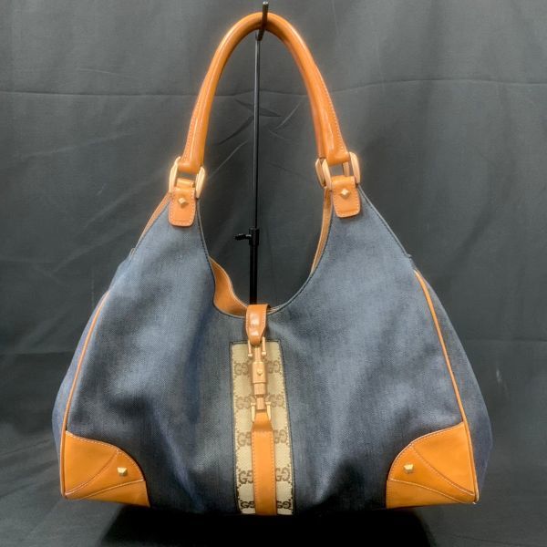 DJc253D10 GUCCI グッチ ニュージャッキー デニム レザー GG柄 DJc253D10 GUCCI グッチ ニュージャッキー デニム レザー GG柄