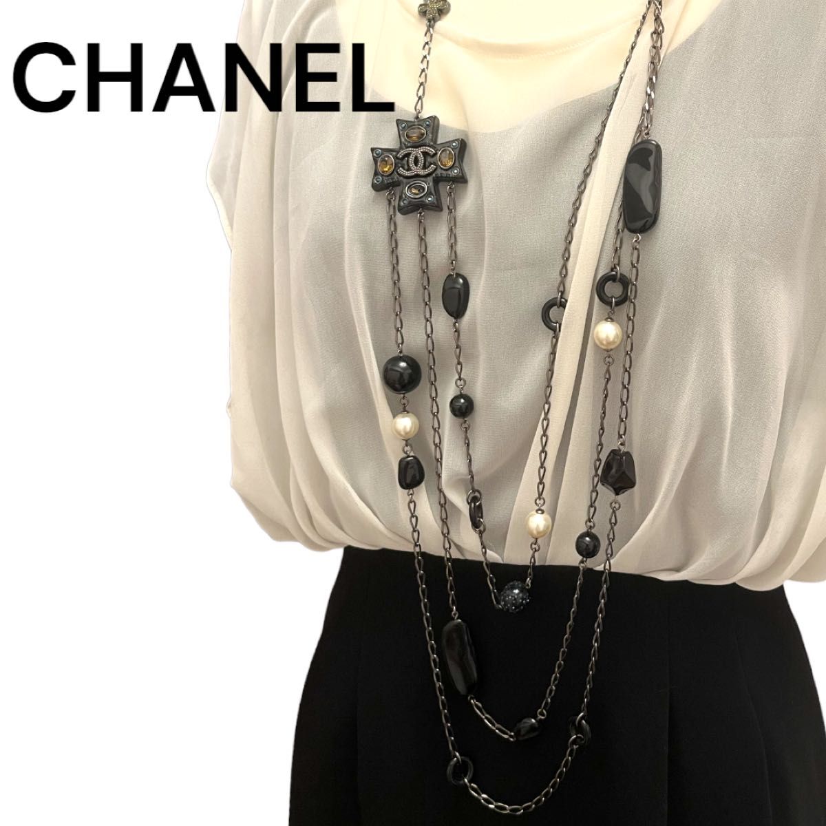 超希少!CHANEL☆ココマーク☆ネックレス☆ロングネックレス☆パール
