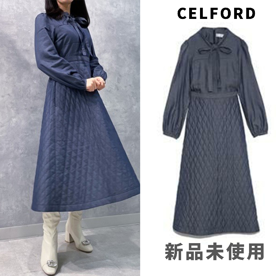 最安値 最終価格 CELFORD デニムキルティングワンピース 最安値 最終価格 CELFORD デニムキルティングワンピース