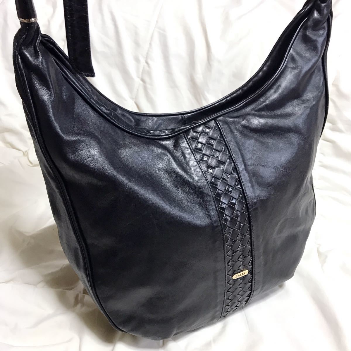 希少】BALLY ブラックレザー ショルダーバッグ | www.jarussi.com.br