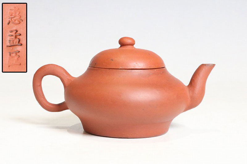 中国美術 宜興紫砂茶壺 唐物朱泥急須 惠孟臣款 煎茶（F375）_画像1